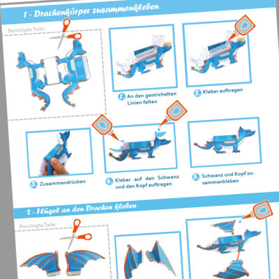Bastelanleitung Drache gratis