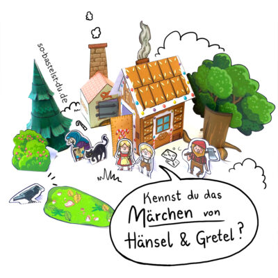 Märchen basteln Hänsel und Gretel Hexenhaus