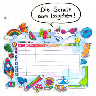 Stundenplan basteln Vorlage kostenlos