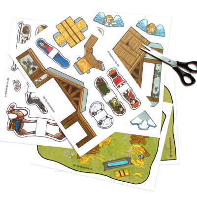 Weihnachten Krippe basteln Bastelbögen