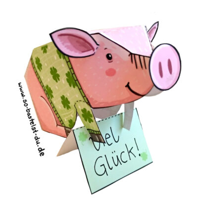 Silvester Glücksbringer Glücksschwein basteln