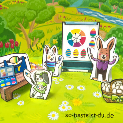 Osterhasen Häschenschule basteln