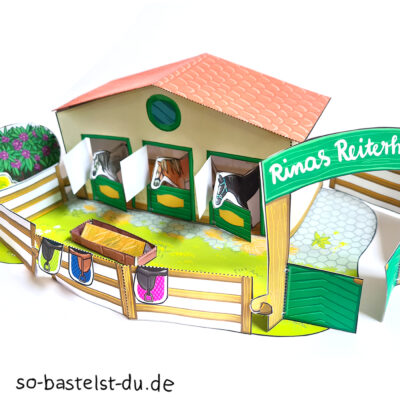 Rinas Reiterhof Pferdestall basteln
