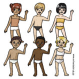 Papier Anziehpuppen Figuren