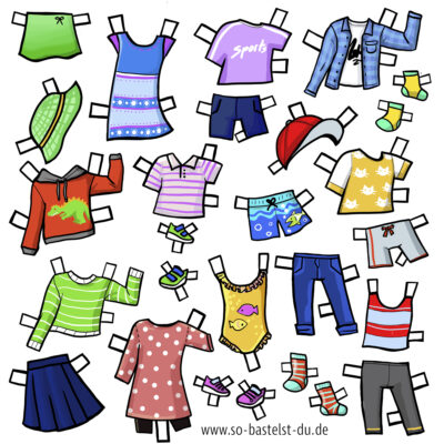 Papier Anziehpuppen Basics Kleidung