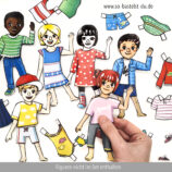 Papier Anziehpuppen Basics Kleidung ausgeschnitten