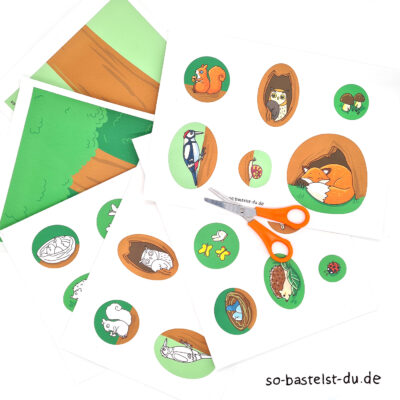 Erstes Basteln Wald Bastelbögen zum Ausdrucken