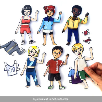 Papier Anziehpuppen Sport sportlich