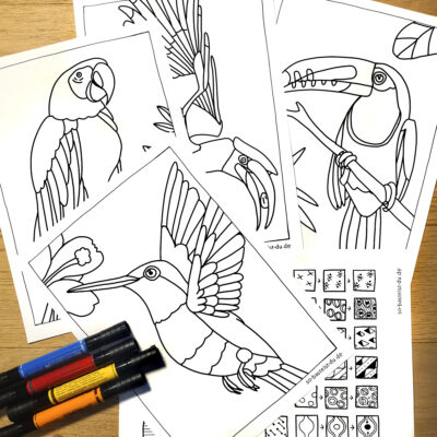 ZenDoodle Vorlagen Vögel Ausmalbilder zum Ausdrucken