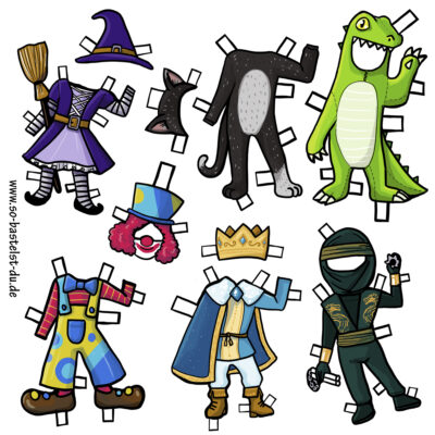 Verkleidung für Papierpuppen