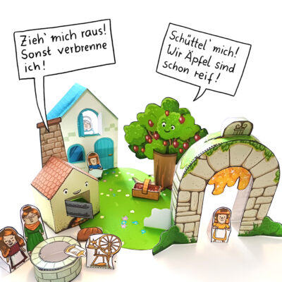 Bastelbogen Frau Holle - märchenhafter Bastelspaß für Kinder