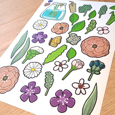 Bastelbogen Blumenkarte Muttertag Geburtstag