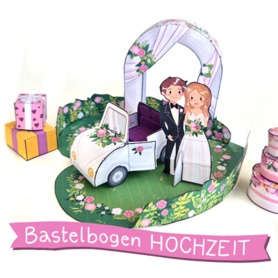 Bastelbogen Hochzeit als Geschenk und als Beschäftigung auf der Hochzeit