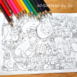 Adventskalender 24 Tiere zum Ausmalen