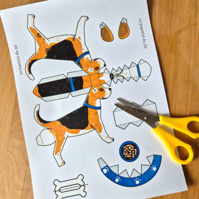 Beagle Bastelbogen zum Ausdrucken