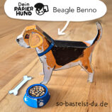 Bastelvorlage Papier Hund Beagle Benno
