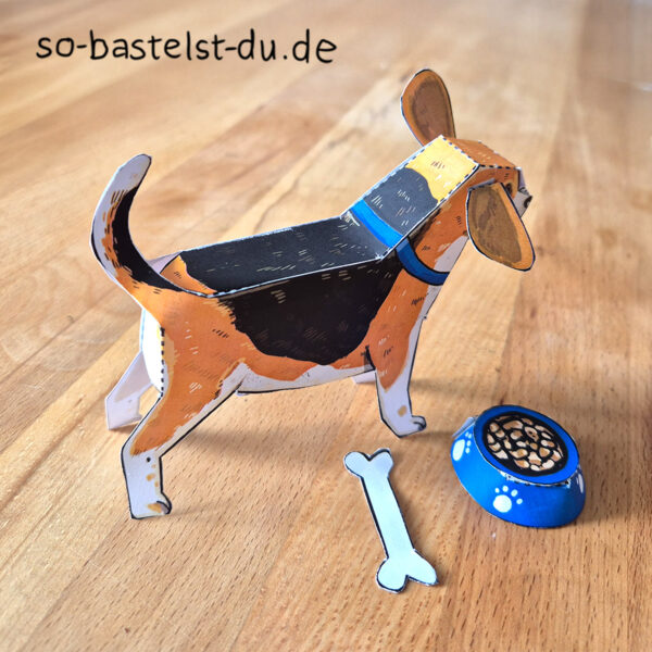 gebastelte Papierfigur Beagle