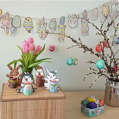 Osterbundle Komplettset Bastelbögen Printables