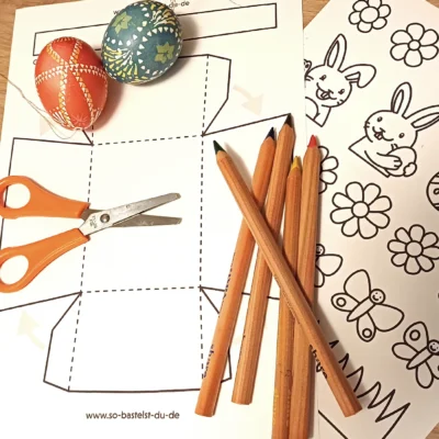 Osterkörbchen Bastelbogen Printable